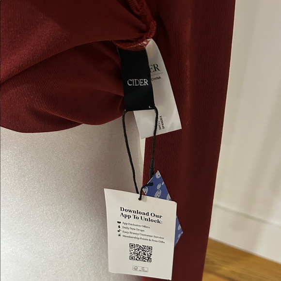 Cider Deep Red Draped Long Sleeve Blouse - Picture 2 of 4